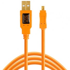 Cable TetherPro USB 2.0 a Mini-B 8-Pin Tether Tools CU8015-ORG