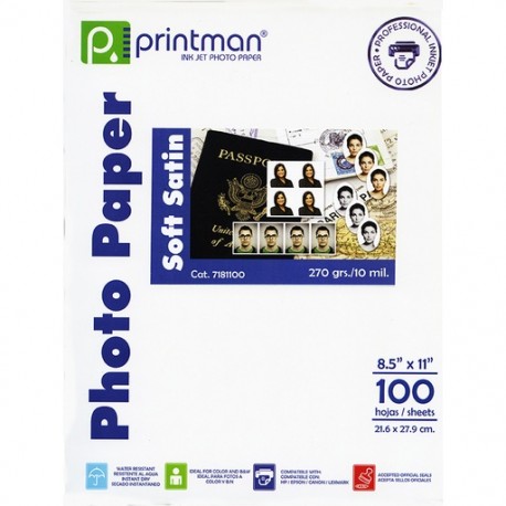 Papel Printman Soft Satin 8.5"x11" con 100 hojas (7181100)