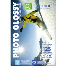 Papel Printman Photo Glossy 4"x6" con 125 hojas (36461)