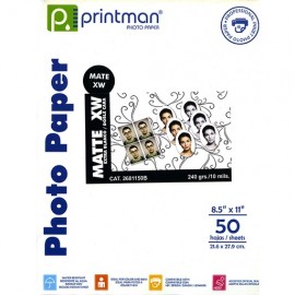 Papel Printman Matte XW 8.5"x11" Doble Cara con 50 hojas (2681150B)