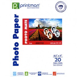 Papel Printman Photo Mate 8.5"x11" Doble Cara con 20 hojas (268112)