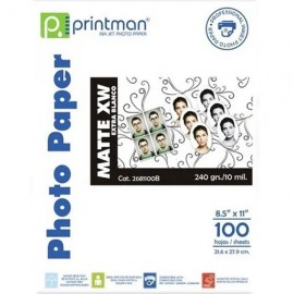 Papel Printman Matte XW 8.5"x11" Doble Cara con 100 hojas (2681100B)