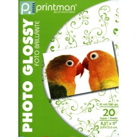 Papel Printman Photo Glossy 8.5"x11" con 20 hojas (218112)