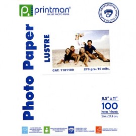 Papel Printman Photo Luster 8.5"x11" con 100 hojas (11811100)