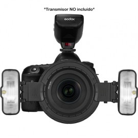 Kit de 2 Flash Macro Godox MF12 con Accesorios y Arillos de 49 a 77mm. MF12-K2