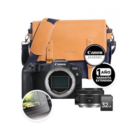 Kit Cámara Canon EOS RP c/RF 50mm f/1.8 STM + Maleta + Protector de Pantalla + Memoria SD 32GB + Curso en Línea "ABC de Composi
